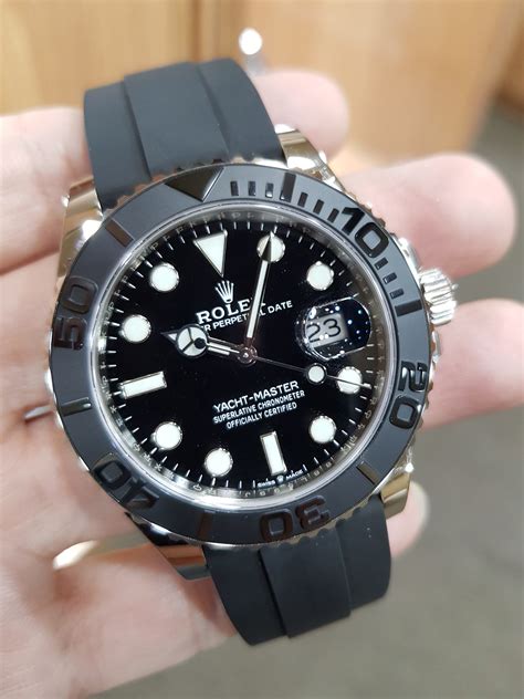 rolex yacht master black dial and bezel|yacht master rolex blue face.